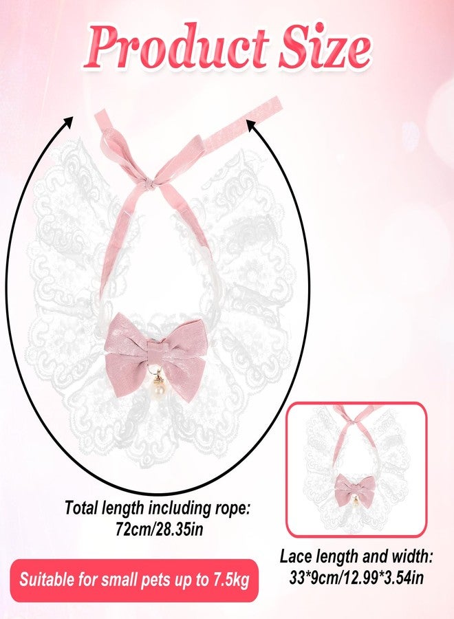 Aysatogc Cat Bow Collar, Breakaway Kitten Collar with Cute Bow Tie Girl Cat Collars Cats Princess Costumes Pink Outfit for Kitty and Some Puppies Birthday Party (Pink, M (7-11lbs)) - Image 2